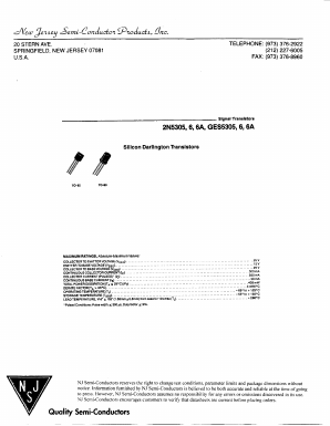 2N5306A Datasheet PDF New Jersey Semiconductor