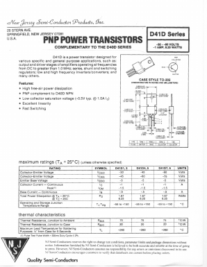 D41D8 Datasheet PDF New Jersey Semiconductor