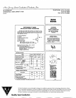 BUS48 Datasheet PDF New Jersey Semiconductor