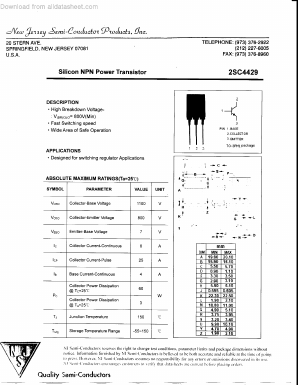 2SC4429 Datasheet PDF New Jersey Semiconductor