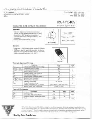 IRG4PC40S Datasheet PDF New Jersey Semiconductor
