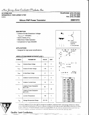 2SB1372 Datasheet PDF New Jersey Semiconductor