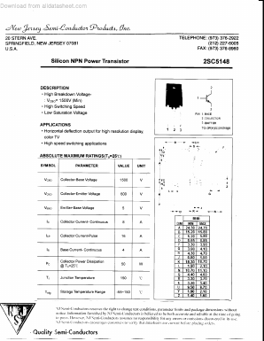 C5148 Datasheet PDF New Jersey Semiconductor