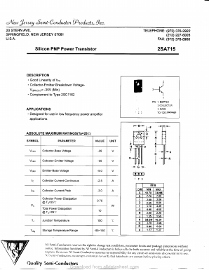 2SA715 Datasheet PDF New Jersey Semiconductor