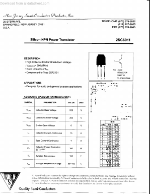 C6011 Datasheet PDF New Jersey Semiconductor