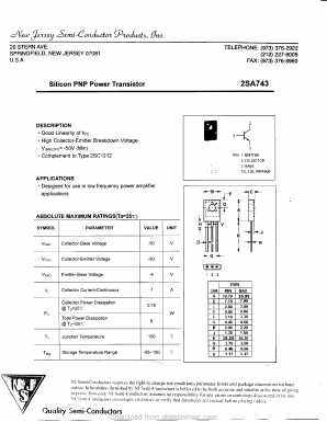 A743 Datasheet PDF New Jersey Semiconductor