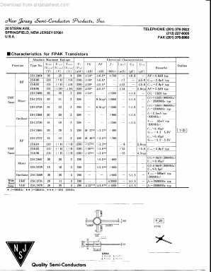 2SC2465 Datasheet PDF New Jersey Semiconductor