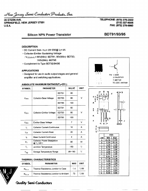 BDT95 Datasheet PDF New Jersey Semiconductor