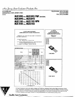 MJE1090 Datasheet PDF New Jersey Semiconductor