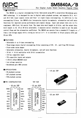 SM5840A Datasheet PDF Nippon Precision Circuits 