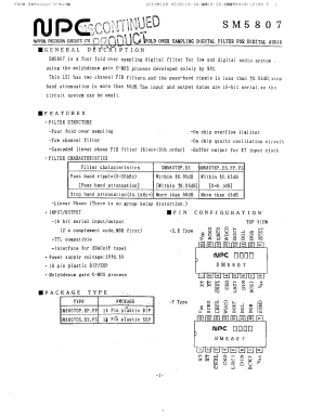 SM5807 Datasheet PDF Nippon Precision Circuits 