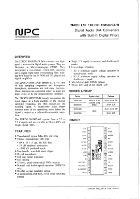 SM5872A Datasheet PDF Nippon Precision Circuits 