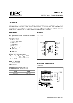 SM8701B Datasheet PDF Nippon Precision Circuits 