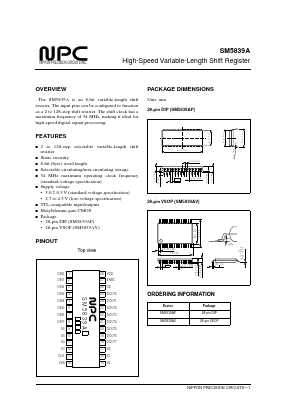 SM5839AP Datasheet PDF Nippon Precision Circuits 