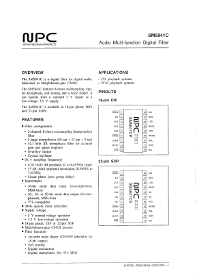 SM5841C Datasheet PDF Nippon Precision Circuits 