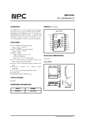 SM5165AV Datasheet PDF Nippon Precision Circuits 