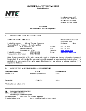 NTE303A Datasheet PDF NTE Electronics