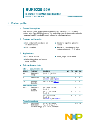 BUK9230-55A Datasheet PDF NXP Semiconductors.