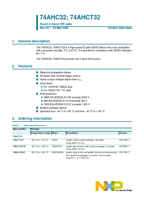 74AHC32D Datasheet PDF NXP Semiconductors.