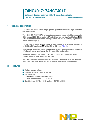 4017 Datasheet PDF NXP Semiconductors.