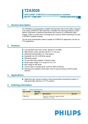 TZA3026 Datasheet PDF NXP Semiconductors.