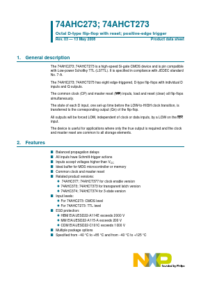 74AHC273D Datasheet PDF NXP Semiconductors.