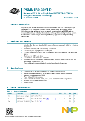 PSMN1R0-30YLD Datasheet PDF NXP Semiconductors.