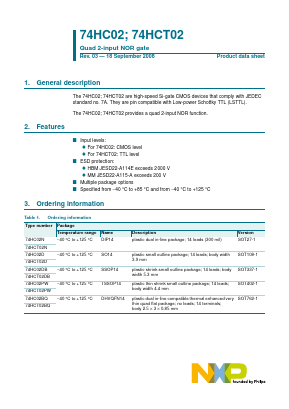 74HC02BQ Datasheet PDF NXP Semiconductors.