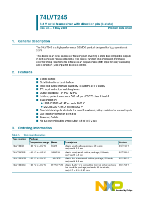 74LVT245 Datasheet PDF NXP Semiconductors.