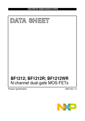 BF1212WR Datasheet PDF NXP Semiconductors.