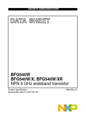 BFG540W/XR Datasheet PDF NXP Semiconductors.