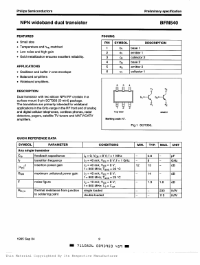 BFM540 Datasheet PDF NXP Semiconductors.