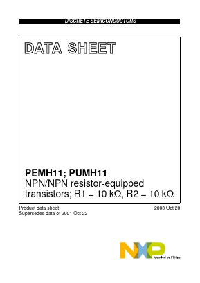 PUMH11,135 Datasheet PDF NXP Semiconductors.