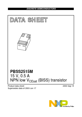 PBSS2515M Datasheet PDF NXP Semiconductors.