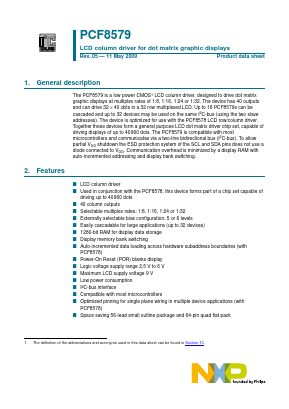 PCF8579T Datasheet PDF NXP Semiconductors.