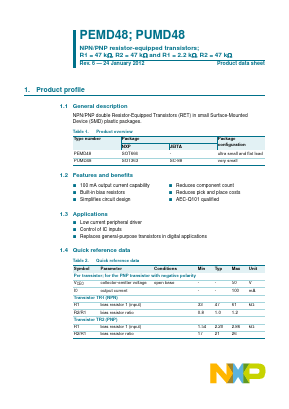 PEMD48 Datasheet PDF NXP Semiconductors.