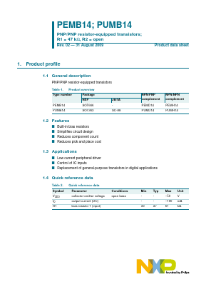 PUMB14 Datasheet PDF NXP Semiconductors.