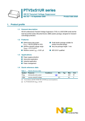 PTVS3V3S1UR Datasheet PDF NXP Semiconductors.