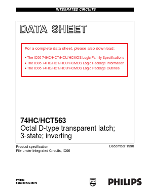 74HCT563N,652 Datasheet PDF NXP Semiconductors.