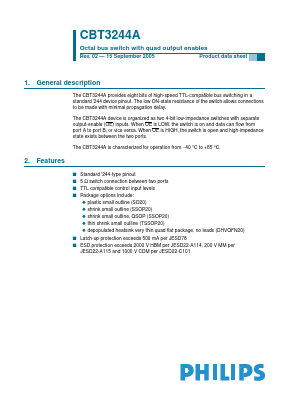 CBT3244ABQ Datasheet PDF NXP Semiconductors.