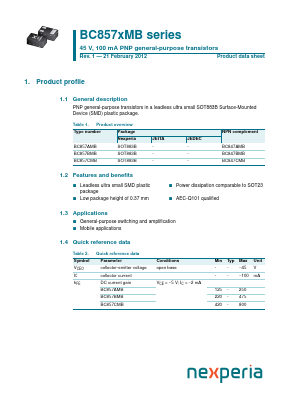 BC857AMB Datasheet PDF NXP Semiconductors.