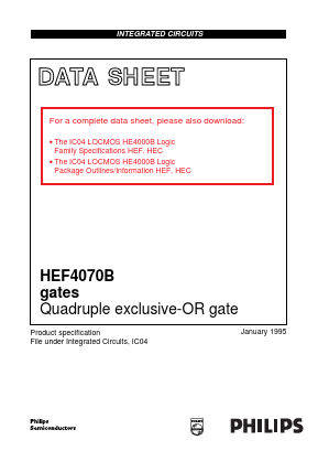 HEF4070BP,652 Datasheet PDF NXP Semiconductors.