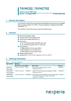 74VHCT02BQ Datasheet PDF NXP Semiconductors.