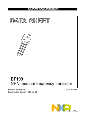 BF199 Datasheet PDF NXP Semiconductors.