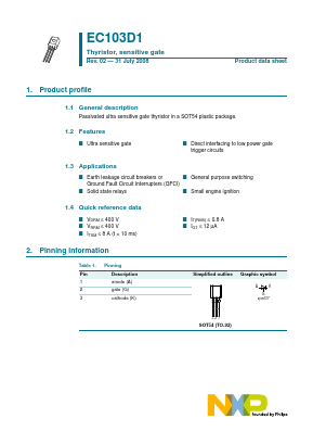 EC103D1 Datasheet PDF NXP Semiconductors.