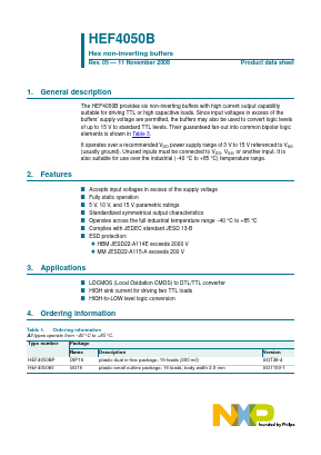 HEF4050B Datasheet PDF NXP Semiconductors.