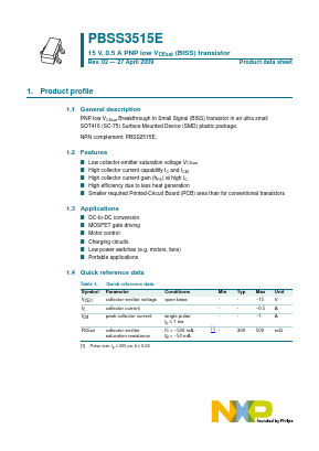 PBSS3515E Datasheet PDF NXP Semiconductors.