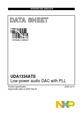 UDA1334ATS Datasheet PDF NXP Semiconductors.