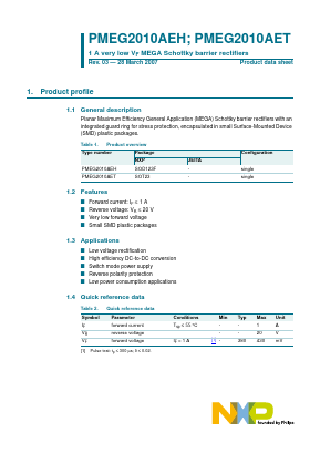 PMEG2010AEH Datasheet PDF NXP Semiconductors.