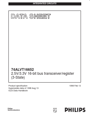 74ALVT16652DL,518 Datasheet PDF NXP Semiconductors.